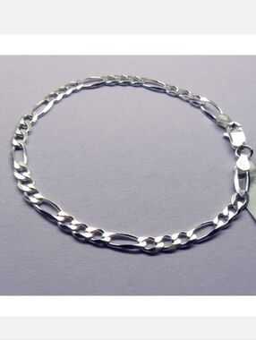 Sterling Silver FIGARO 5mm chain Bracelet NWT